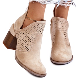 PM1 Bottes découpées en daim beige clair Layne 11
