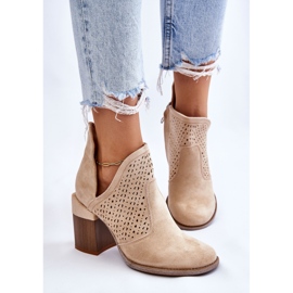 PM1 Bottes découpées en daim beige clair Layne 6