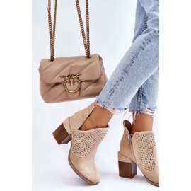 PM1 Bottes découpées en daim beige clair Layne 3