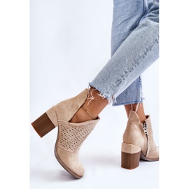 PM1 Bottes découpées en daim beige clair Layne 8