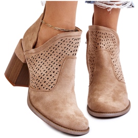 PM1 Bottes découpées en daim beige Layne 11