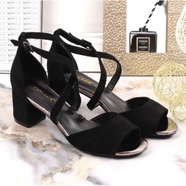 Sandales à talon femme Vinceza 20193 en daim le noir 2