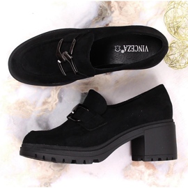 Talons hauts en daim noir avec une chaîne Vinceza 10921 le noir 4