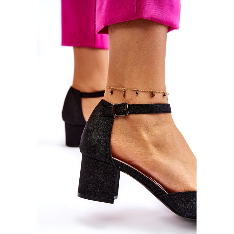 PG1 Escarpins à talons bas brillants à la mode Noir Leilany le noir 2