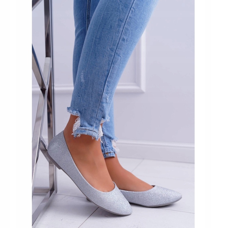 Ballerines argentées pailletées pour femmes 3