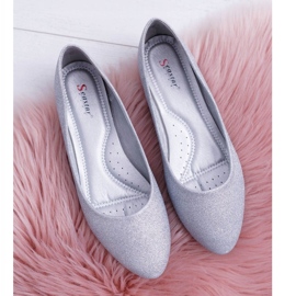 Ballerines argentées pailletées pour femmes 2