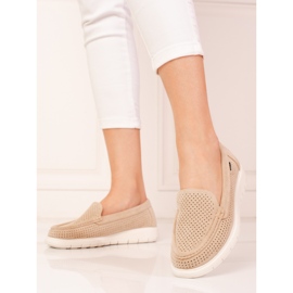 Mocassins ajourés Shelovet beiges femme 1