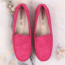 Evento Mocassins femme en daim fuchsia rose 5