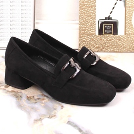 Chaussures à petit talon en daim noir Vinceza 10869 le noir 2