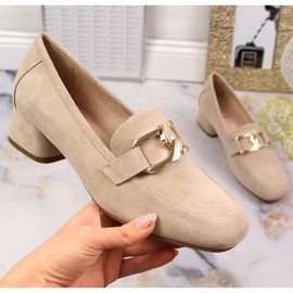 Escarpins en daim beige Vinceza 10869 1