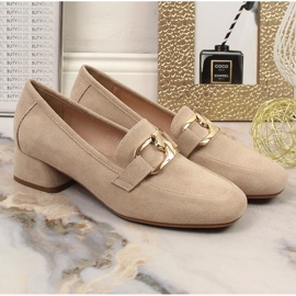 Escarpins en daim beige Vinceza 10869 2