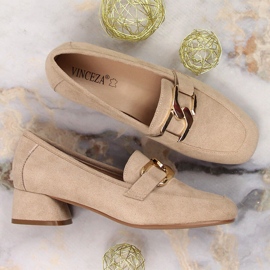 Escarpins en daim beige Vinceza 10869 3