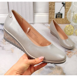 Escarpins compensés gris femme Vinceza 10896 1