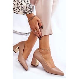 PS1 Escarpins Élégants Sur Un Talon Emma Beige Foncé 1 PS1 Escarpins Élégants Sur Un Talon Emma Beige Foncé 1