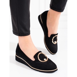 BM Mocassins femme Shelovet daim noir le noir 1