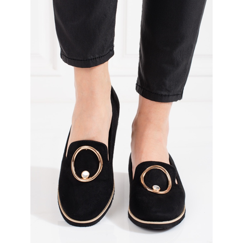 BM Mocassins femme Shelovet daim noir le noir 2