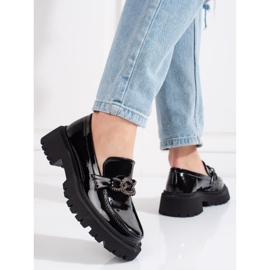 Mocassins femme Shelovet noirs à plateforme le noir 2