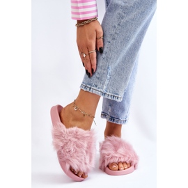 PM1 Claquettes en fourrure de caoutchouc violet clair Allyson rose 1