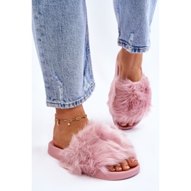 PM1 Claquettes en fourrure de caoutchouc violet clair Allyson rose 3