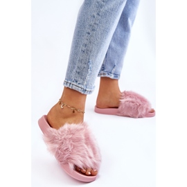 PM1 Claquettes en fourrure de caoutchouc violet clair Allyson rose 4