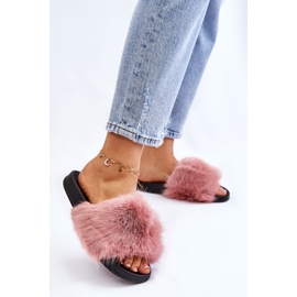 PM1 Claquettes Femme Rose En Fourrure Kennet 2
