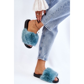 PM1 Chaussons Femme Turquoise En Fourrure Kennet bleu 2