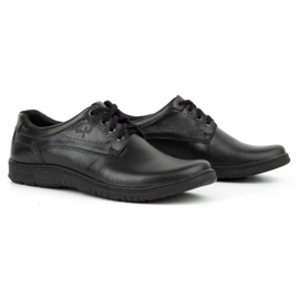 KOMODO Chaussures décontractées en cuir pour hommes 921K noir 2