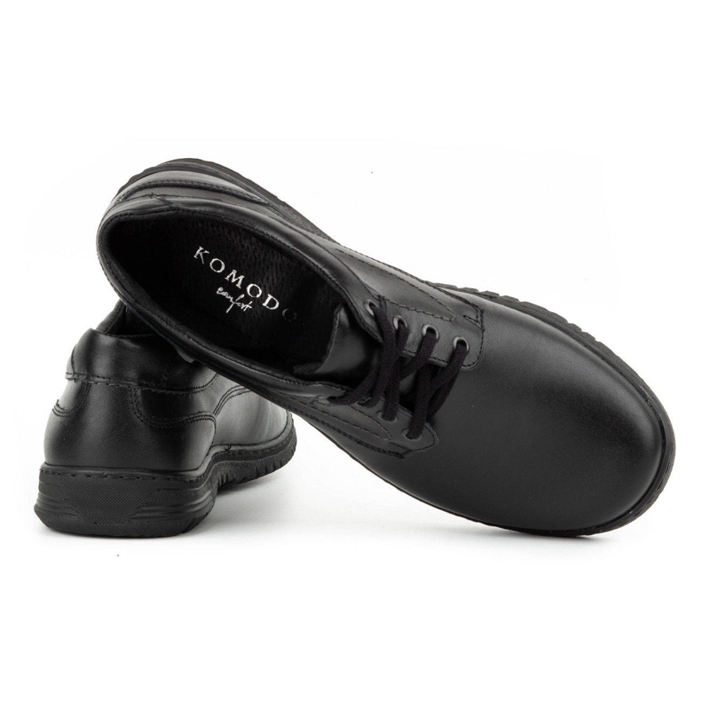 KOMODO Chaussures décontractées en cuir pour hommes 921K noir 3