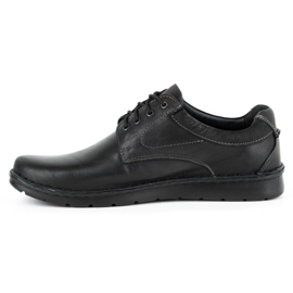 Kampol Chaussures décontractées en cuir pour hommes 13/27 visage noir le noir 1