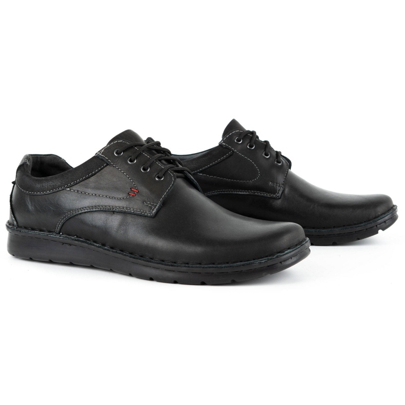 Kampol Chaussures décontractées en cuir pour hommes 13/27 visage noir le noir 2