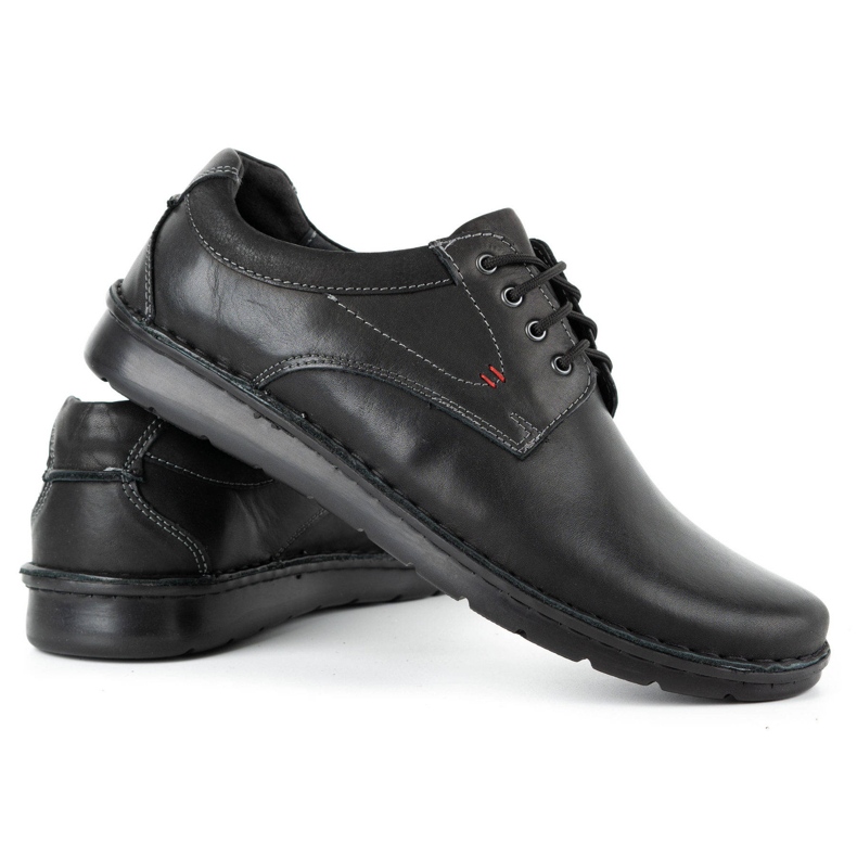 Kampol Chaussures décontractées en cuir pour hommes 13/27 visage noir 3