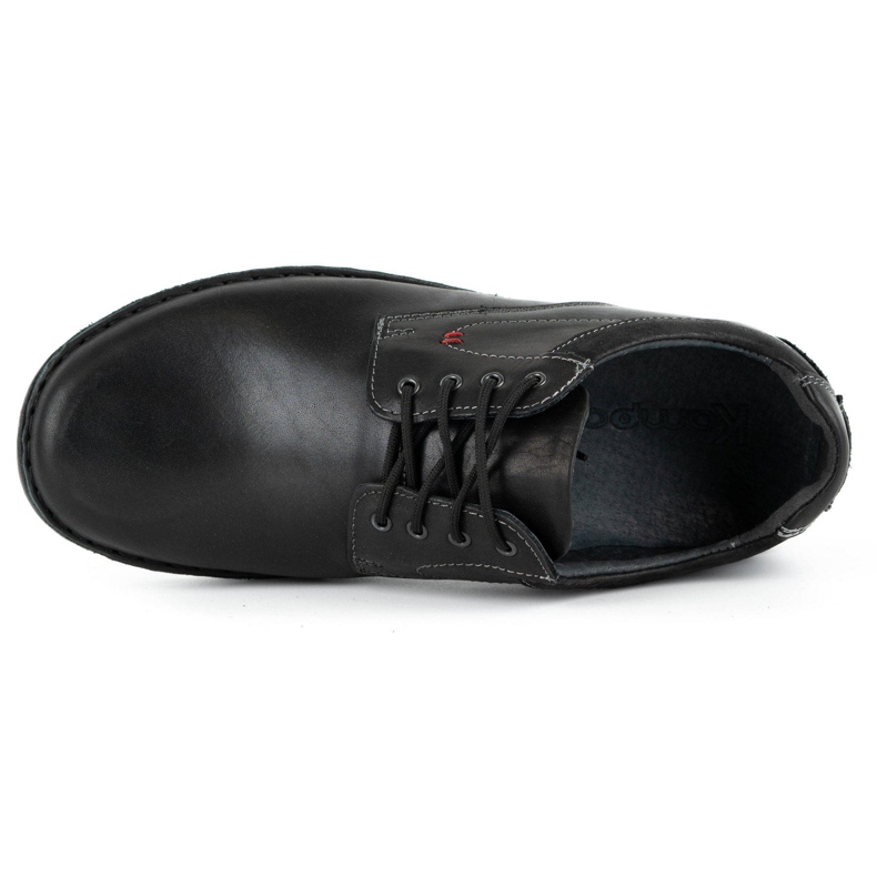 Kampol Chaussures décontractées en cuir pour hommes 13/27 visage noir le noir 4