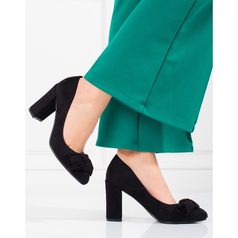 Escarpins pour femmes Shelovet sur le poteau avec un nœud noir 1