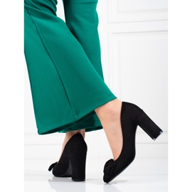 Escarpins pour femmes Shelovet sur le poteau avec un nœud noir 2