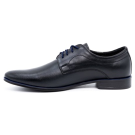 Olivier Chaussures habillées en cuir pour hommes 277 noir avec bleu 1