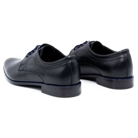 Olivier Chaussures habillées en cuir pour hommes 277 noir avec bleu le noir 4