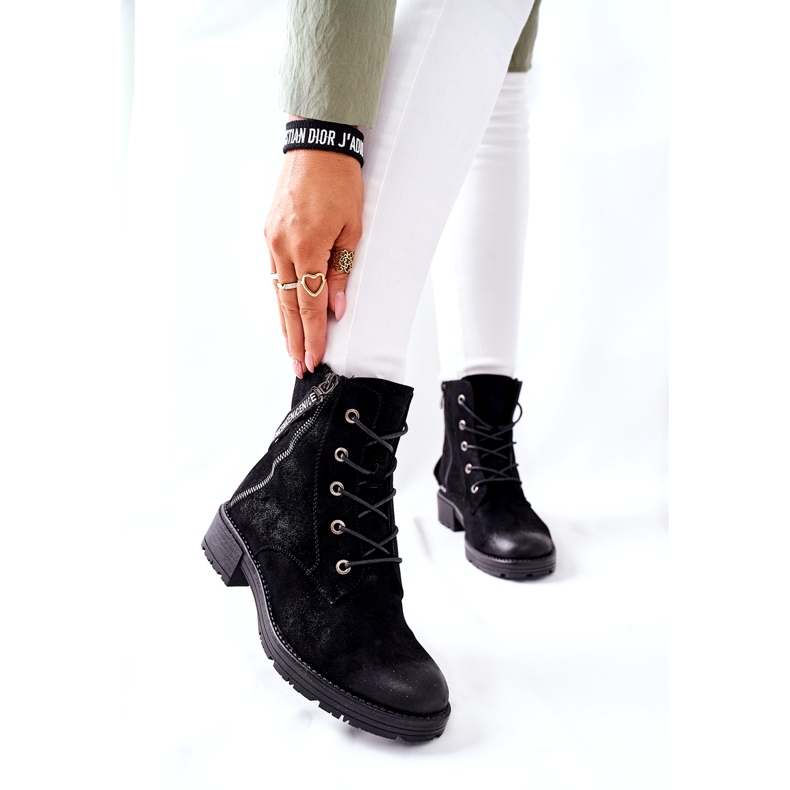 Vinceza Bottes de travail isolées pour femmes noires le noir 1