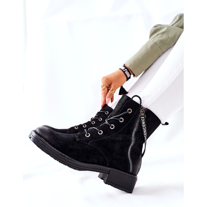 Vinceza Bottes de travail isolées pour femmes noires le noir 2