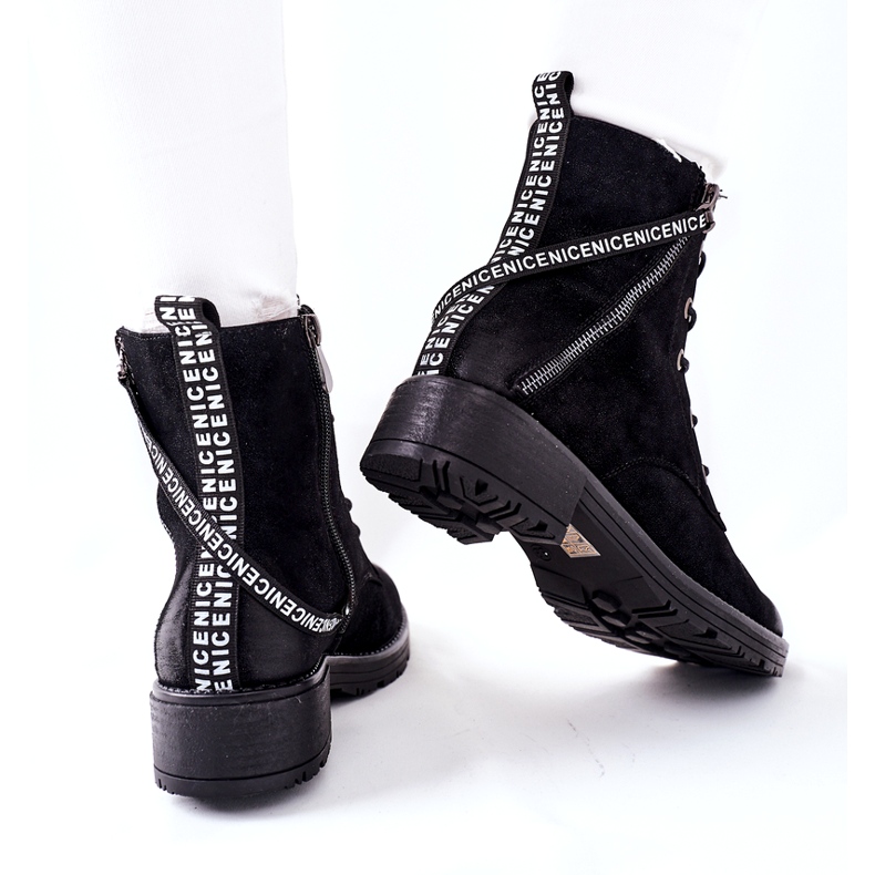 Vinceza Bottes de travail isolées pour femmes noires le noir 4