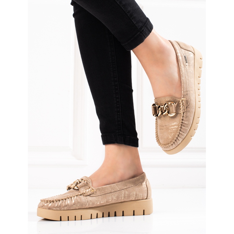 Goodin Mocassins femme Shelovet beige doré d'or 2 Goodin Mocassins femme Shelovet beige doré d'or 2
