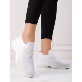 Chaussures de sport femme Shelovet textile blanc blanche 1