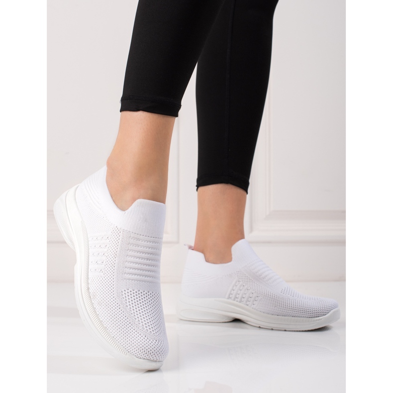 Chaussures de sport femme Shelovet textile blanc blanche 1