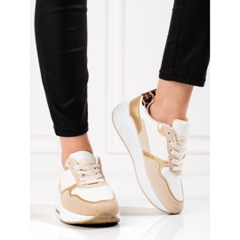 Chaussures de sport pour femmes Shelovet avec imprimé léopard sur le talon beige 1 Chaussures de sport pour femmes Shelovet avec imprimé léopard sur le talon beige 1