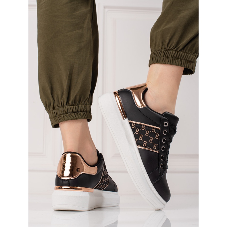 Chaussures de sport plateforme noires Shelovet le noir 2