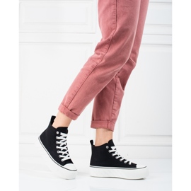 Baskets montantes noires Shelovet, femmes le noir 2