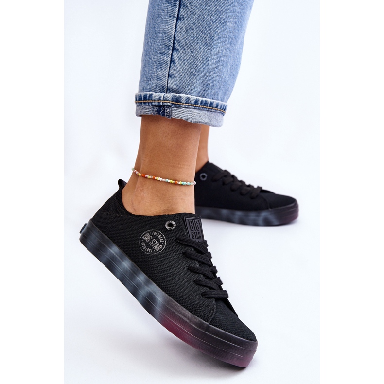 Baskets Femme Avec Une Plateforme Colorée Big Star LL274239 Noir le noir 2