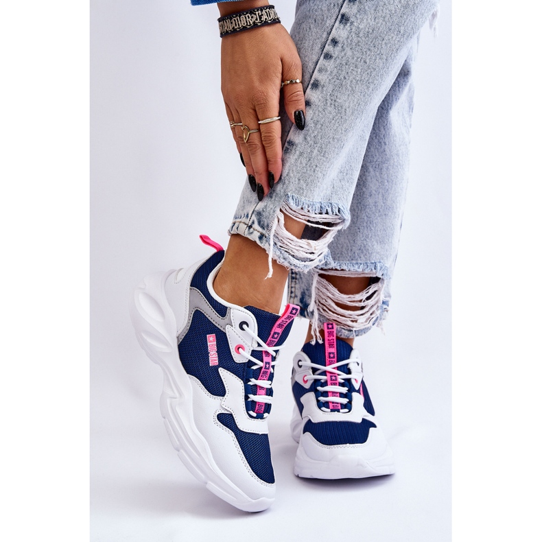 Chaussures Sports Légers Femme Big Star LL274376 Blanc et Marine blanche bleu marin 1