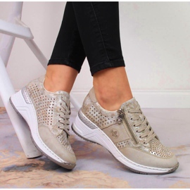 Rieker N4327-80 chaussures compensées pour femmes beiges 2