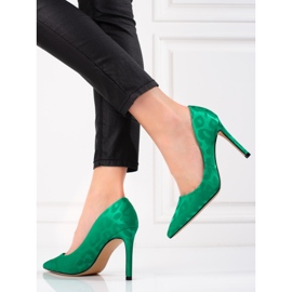 Escarpins femme Shelovet à motif léopard vert 3