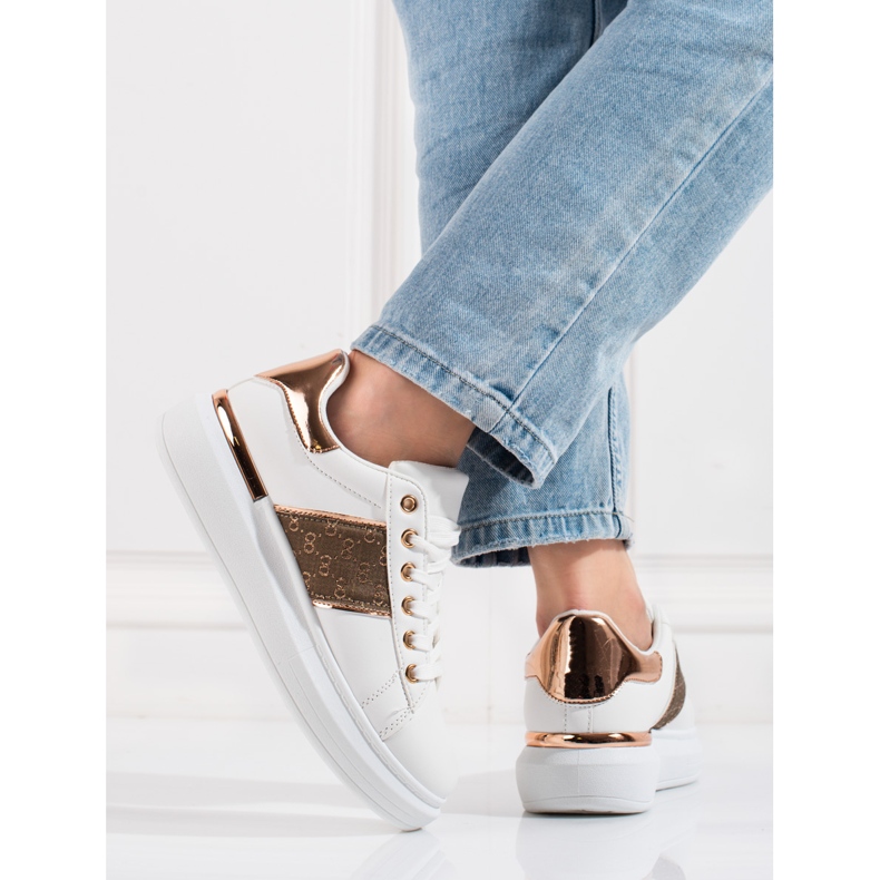 Chaussures de sport à plateforme blanches Shelovet 2